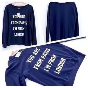 MNG Women Blue Sweatshirt Size M. Navy/White New with tag